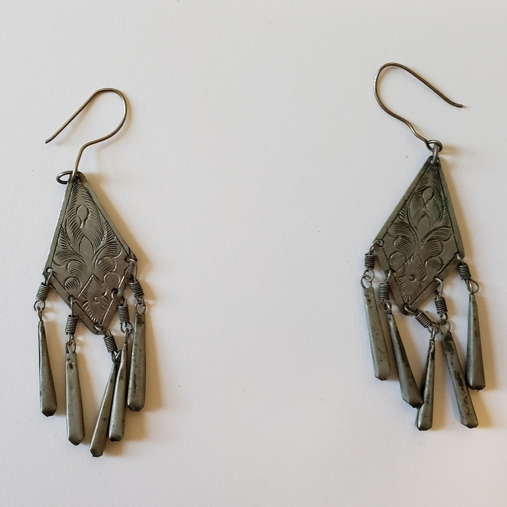 Boho vintage metal earrings